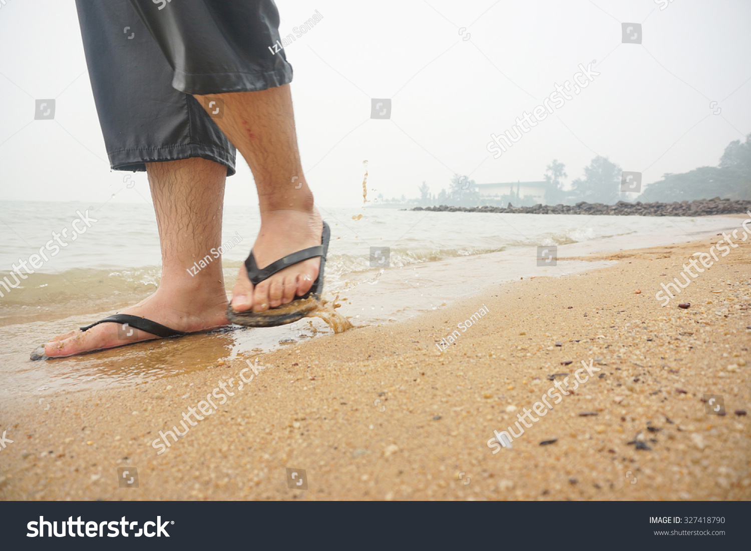 Close Man Short Walking Alone Tropical 
