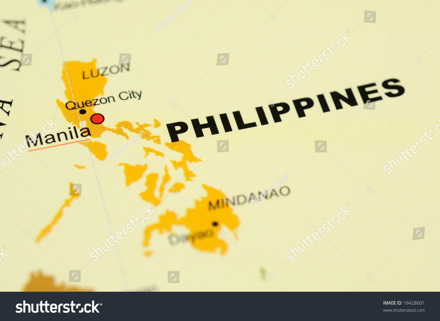 Close Manila Philippines On Map Stock Photo 19428601 - Shutterstock