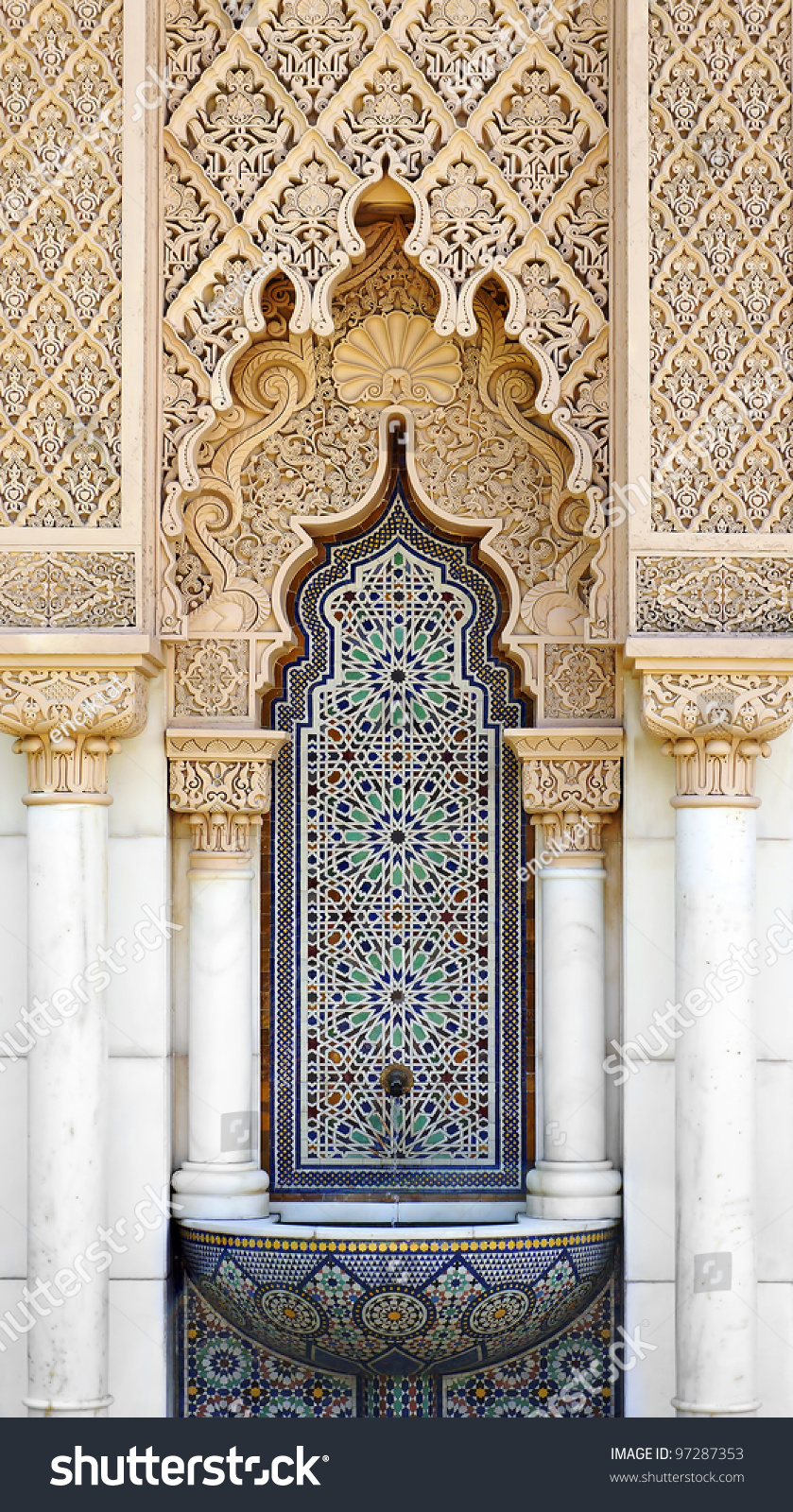 Close Up Of Middle East Or Moroccan Architecture Traditional Design ...