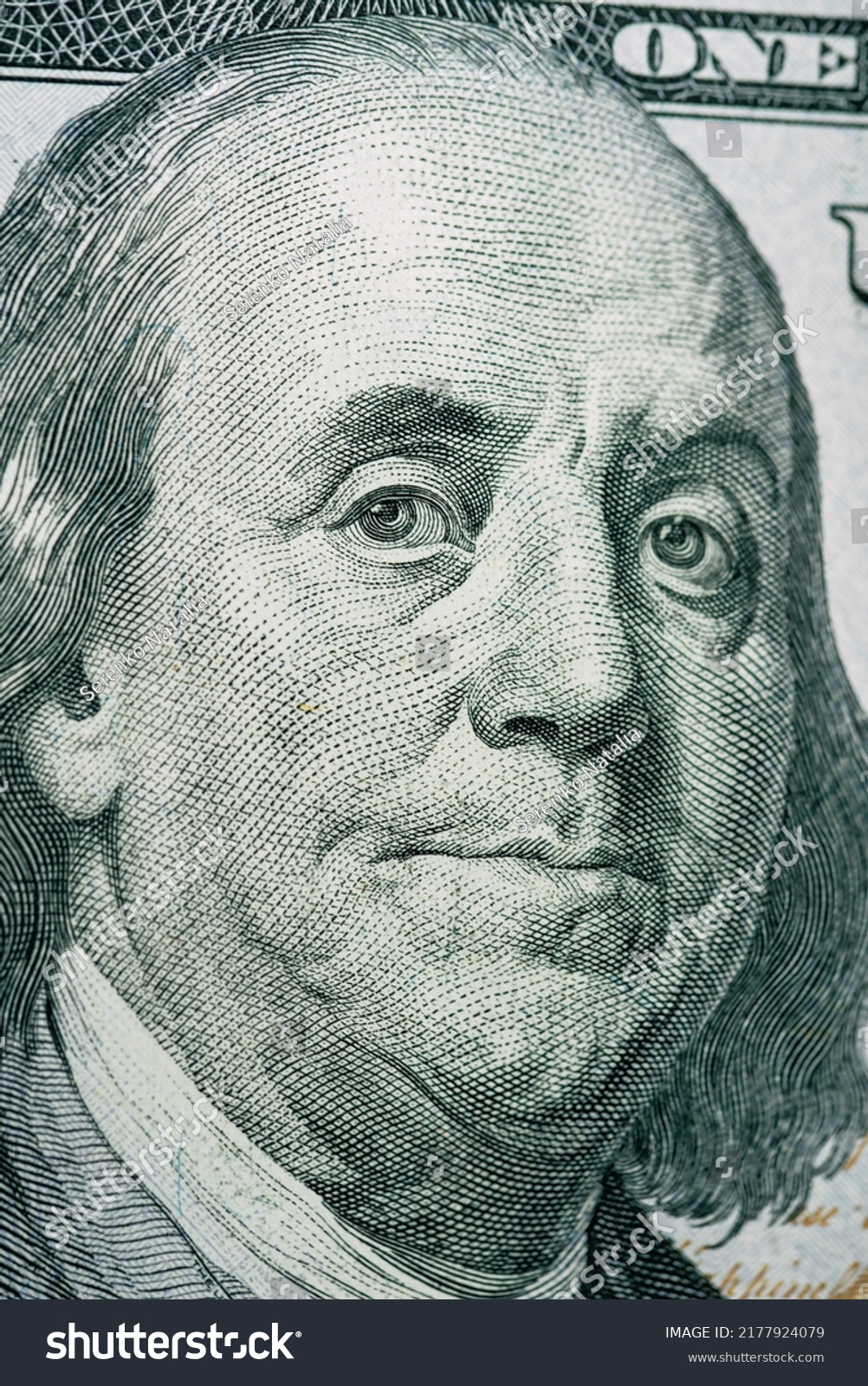 Close New Hundred Dollar Bill Macro Stock Photo 2177924079 