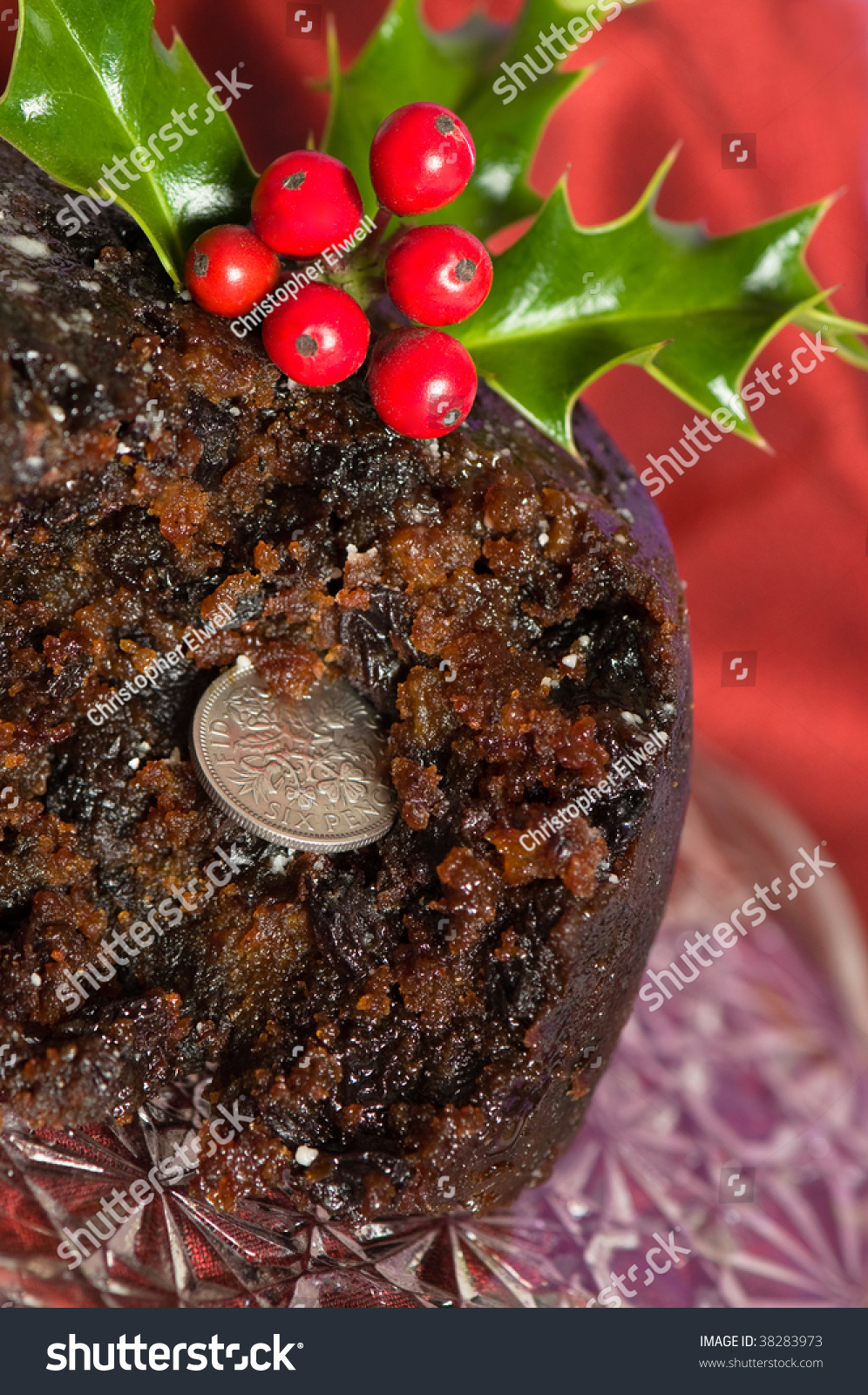 Close Old Fashioned Christmas Pudding Sixpence Stock Photo 38283973 ...