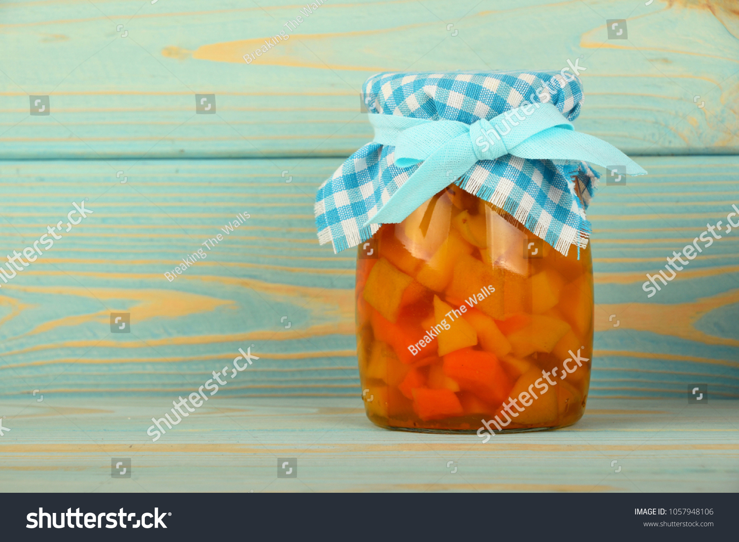 Close One Glass Jar Homemade Quince Stock Photo Edit Now 1057948106