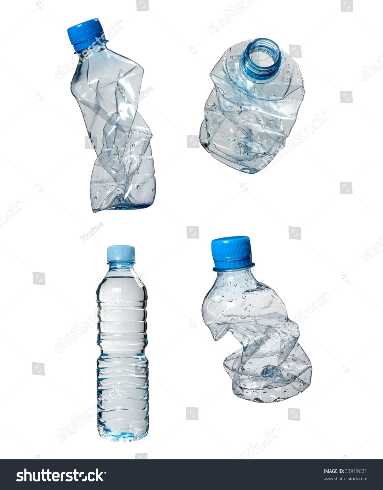 Close Up Of Plastic Bottle On White Background. Each One Is In The Full ...