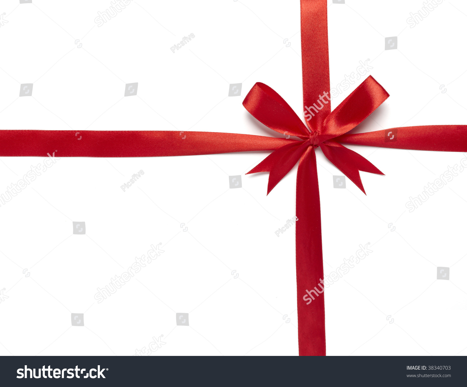 Close Red Ribbon On White Background Stock Photo 38340703 - Shutterstock