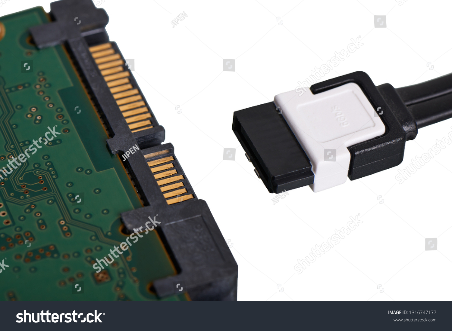 Closeup Sata Serial Attachment Serial Ata Stock Photo 1316747177