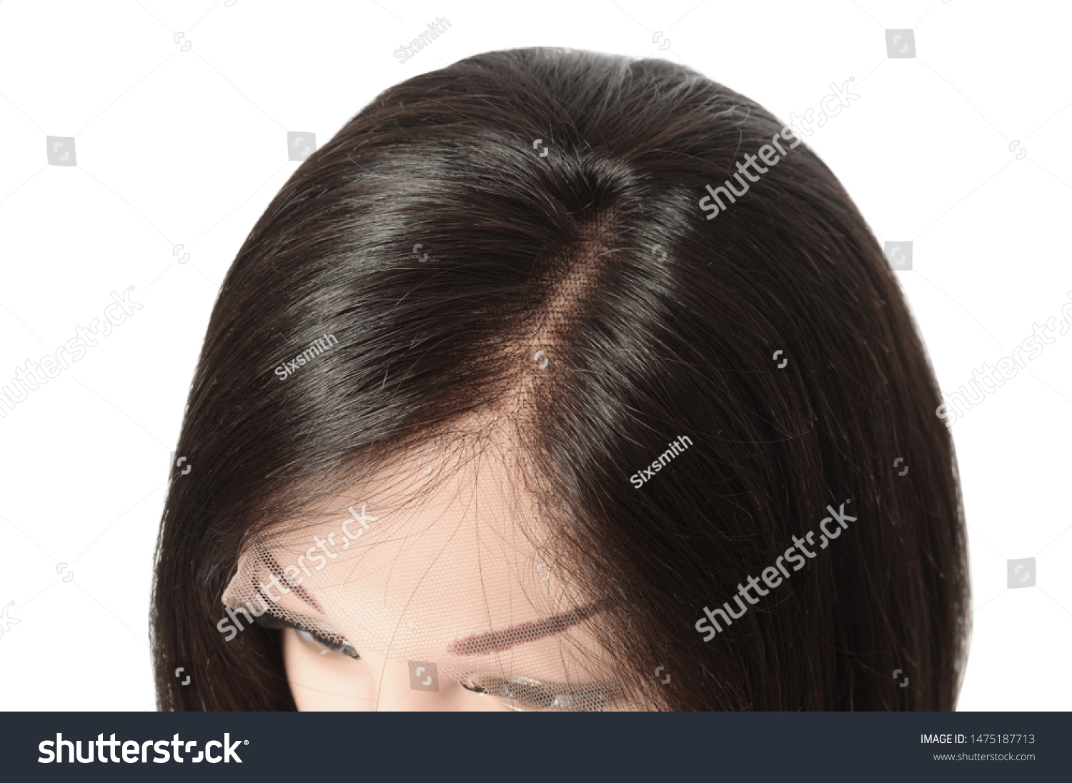 Close Short Straight Black Human Hair Stock Photo Edit Now