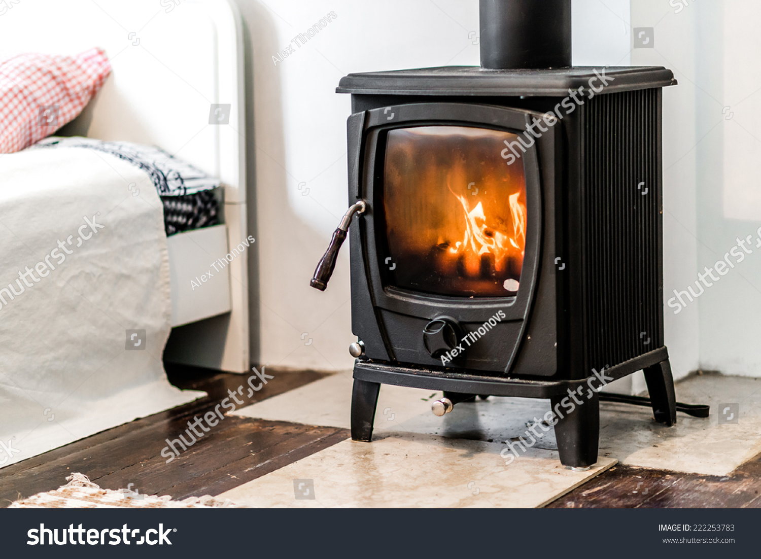 Close Wood Burning Stove Heating Appliance Stock Photo Edit Now