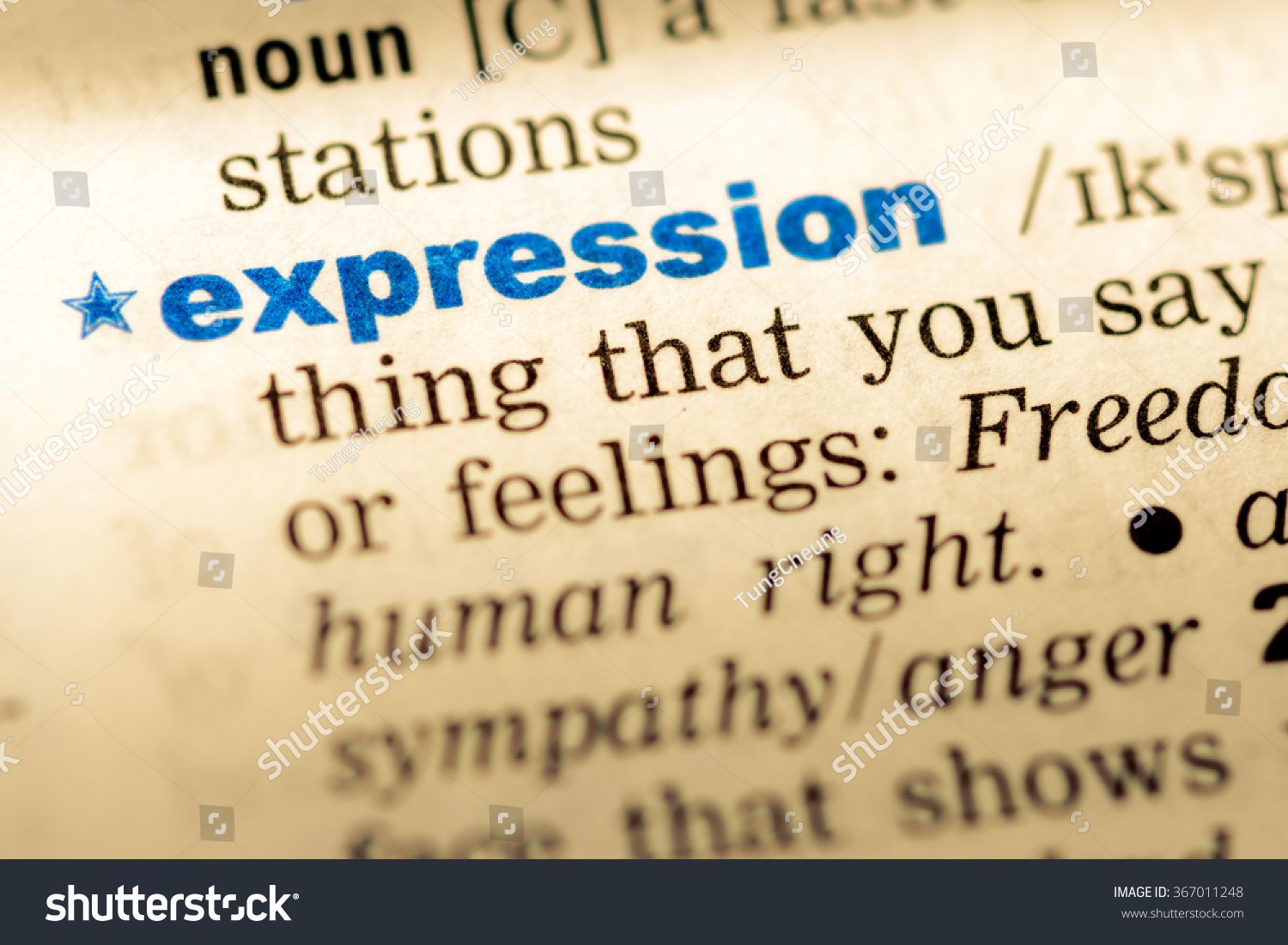Closeup Word English Dictionary Expression Definition Stock Photo