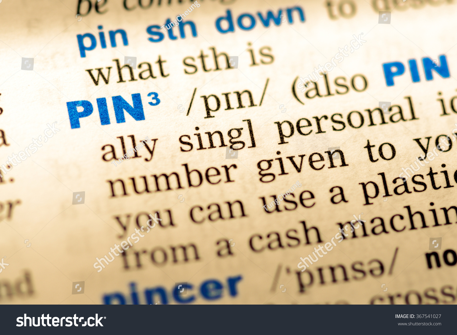 Closeup Word English Dictionary Pin Definition Stock Photo Edit Now 367541027