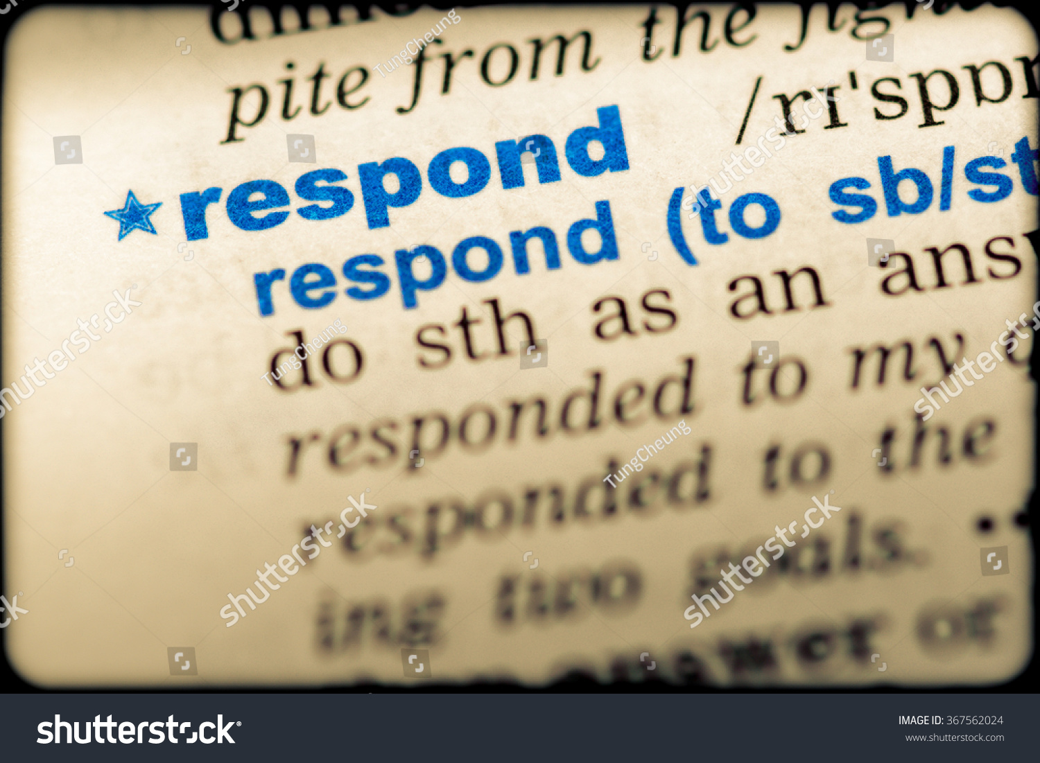 Closeup Word English Dictionary Respond Definition Stock Photo Closeup Word English Dictionary Respond Definition Stock Photo