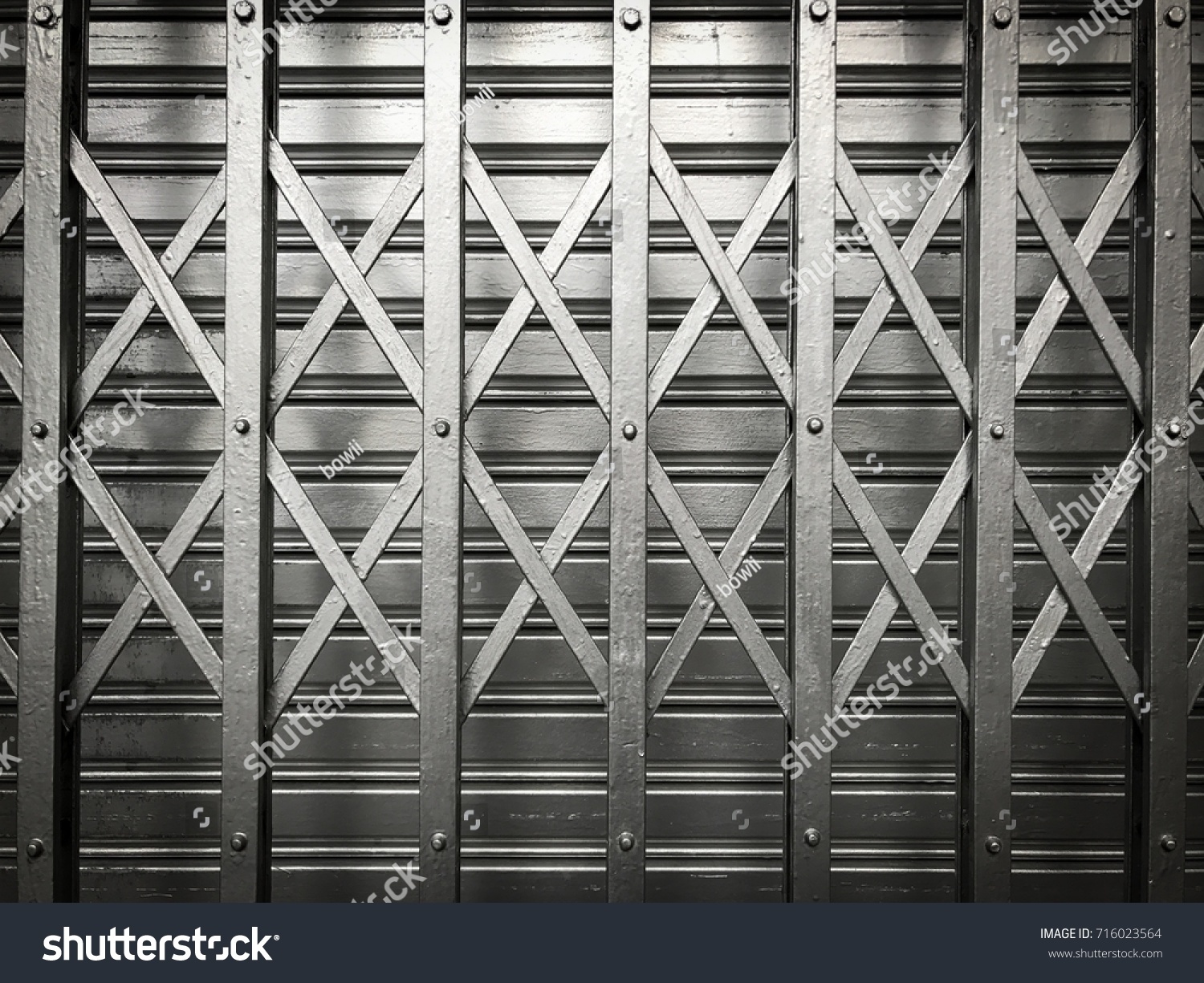Close Old Fashion Silver Grille Sliding Stock Photo Edit Now