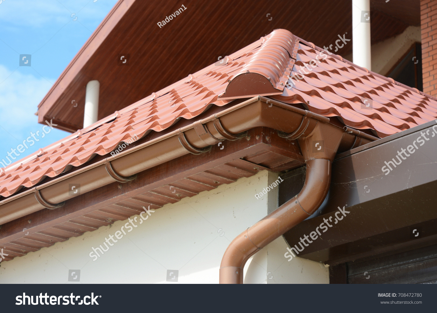 Close On Roof Gutter Holder Guttering Stock Photo 708472780 Shutterstock