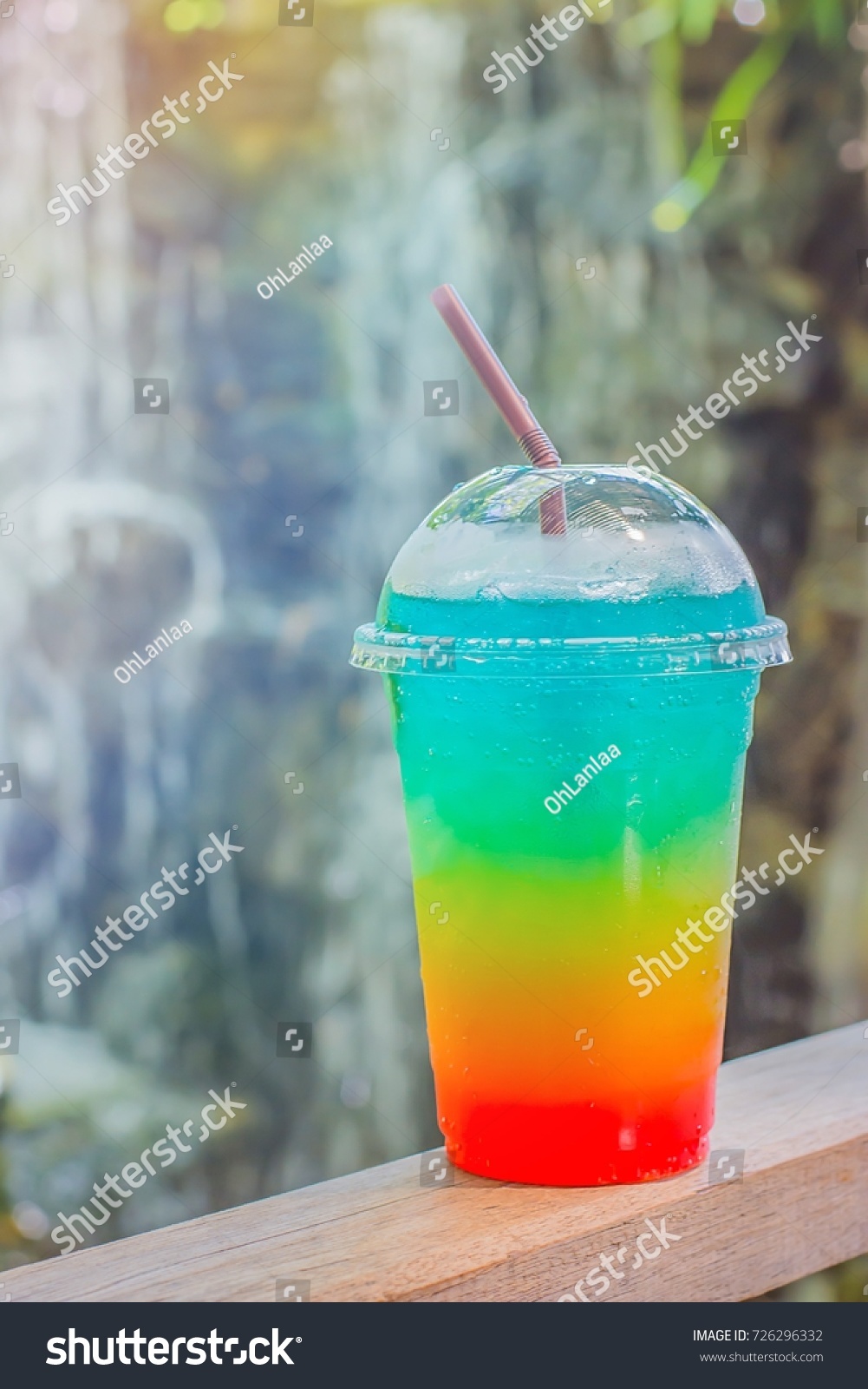Download Close Plastic Glass Ice Cocktail Layer Stock Photo Edit Now 726296332 PSD Mockup Templates