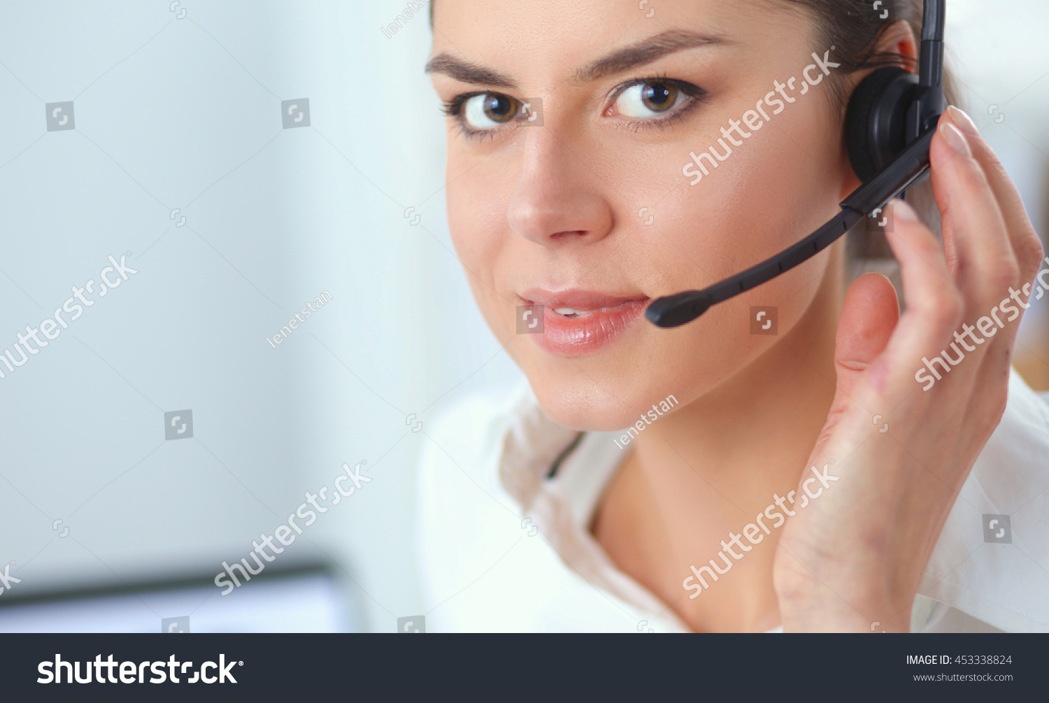 closeup-portrait-customer-service-agent-sitting-stock-photo-edit-now