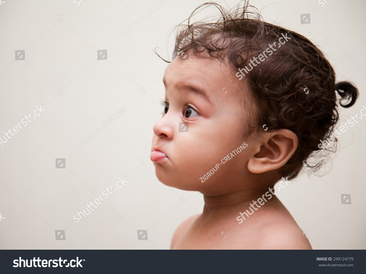 Close Portrait Sad Indian Baby Boy Stock Photo Edit Now 299124779