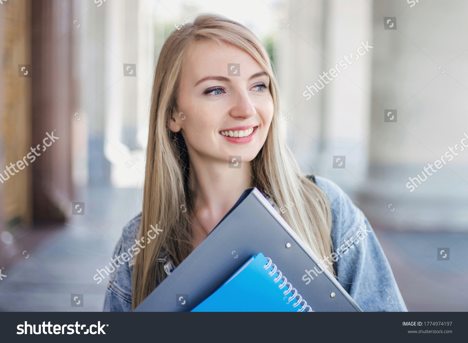 Close Portrait Smiling Caucasian Girl Student Stock Photo 1774974197 ...