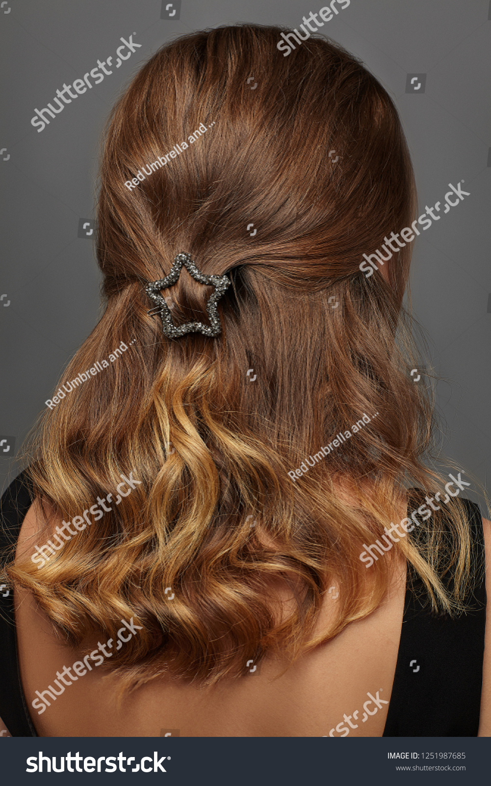 Close Portrait Young Lady Brown Ombre Royalty Free Stock Image