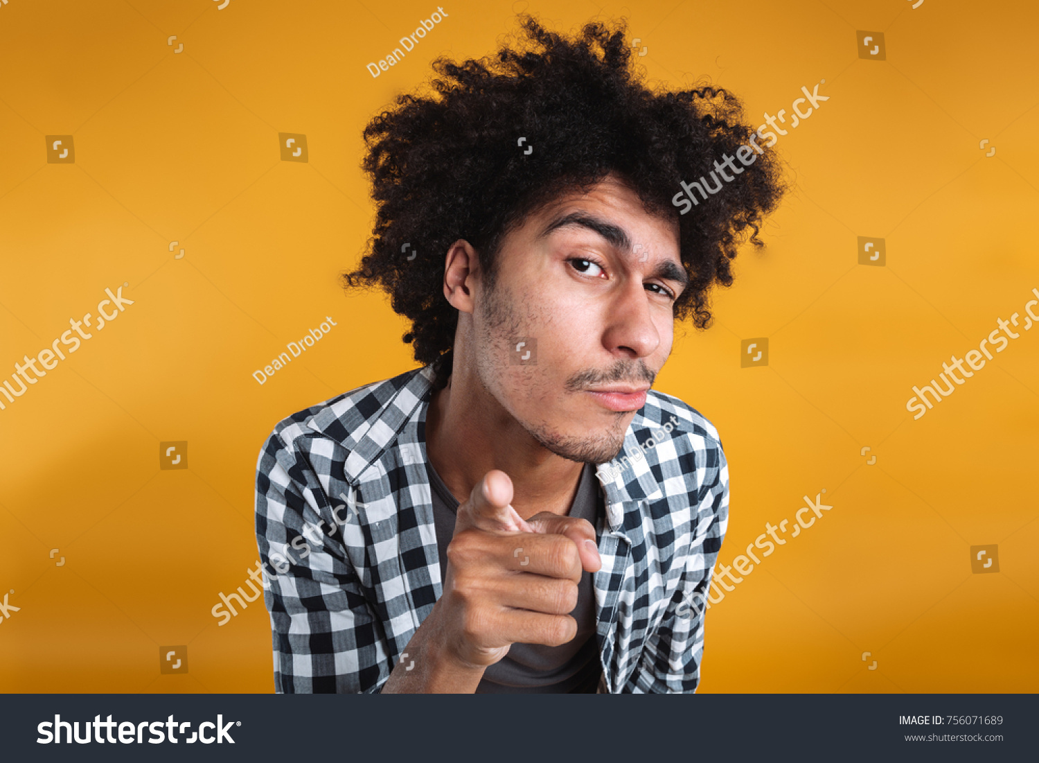 Close Portrait Young Suspicious African Man Stock Photo 756071689 ...