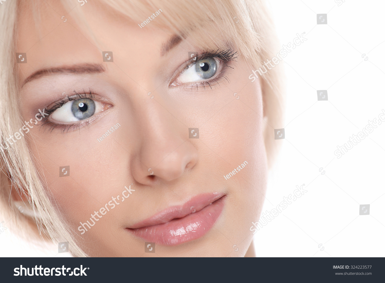 Close Portrait Beautiful Young Woman Face Stock Photo 324223577 ...