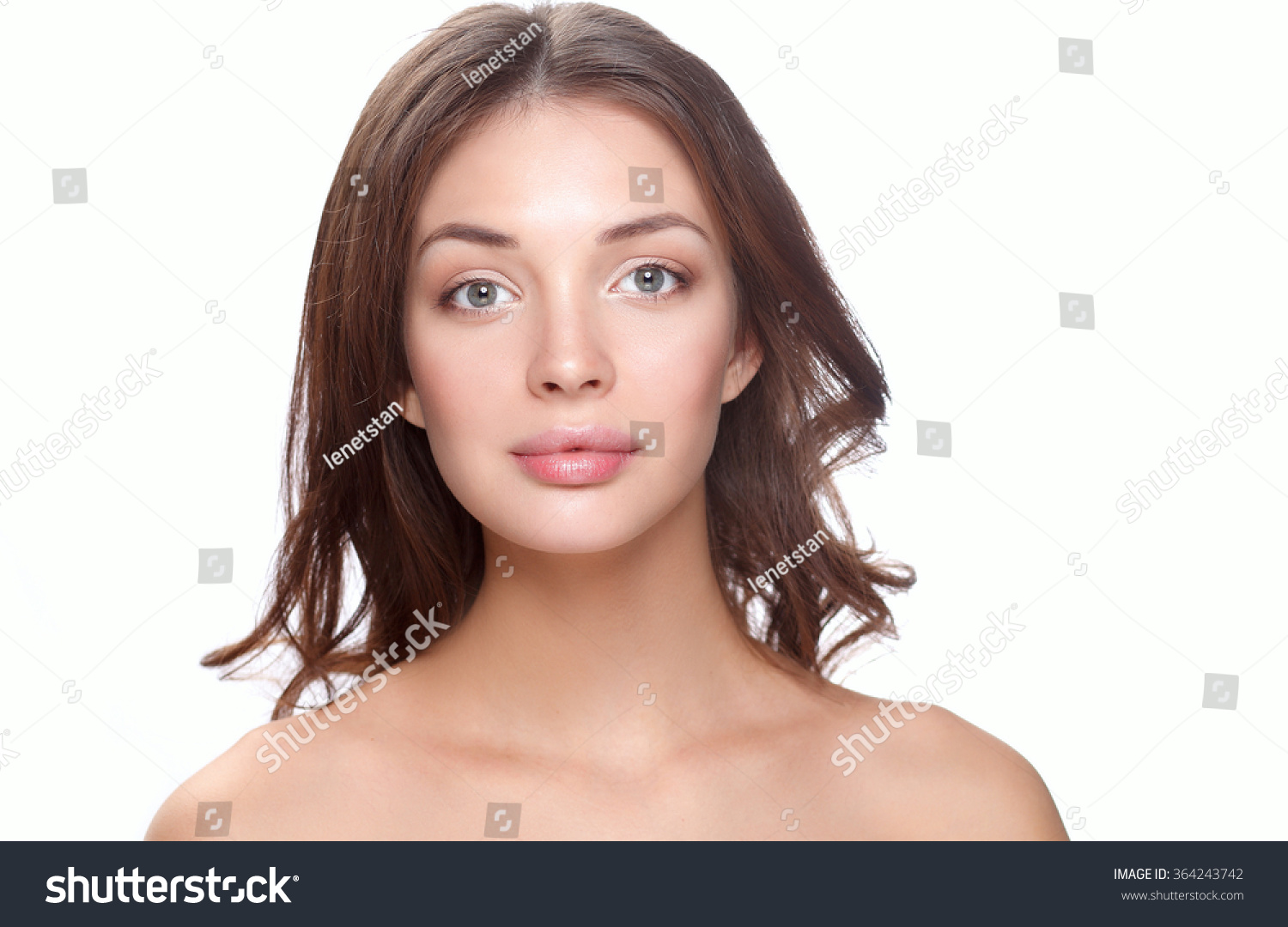 Close Portrait Beautiful Young Woman Face Stock Photo 364243742 ...