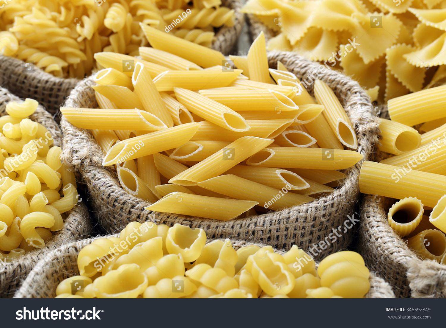 Close Up Raw Italian Pasta Stock Photo 346592849 : Shutterstock