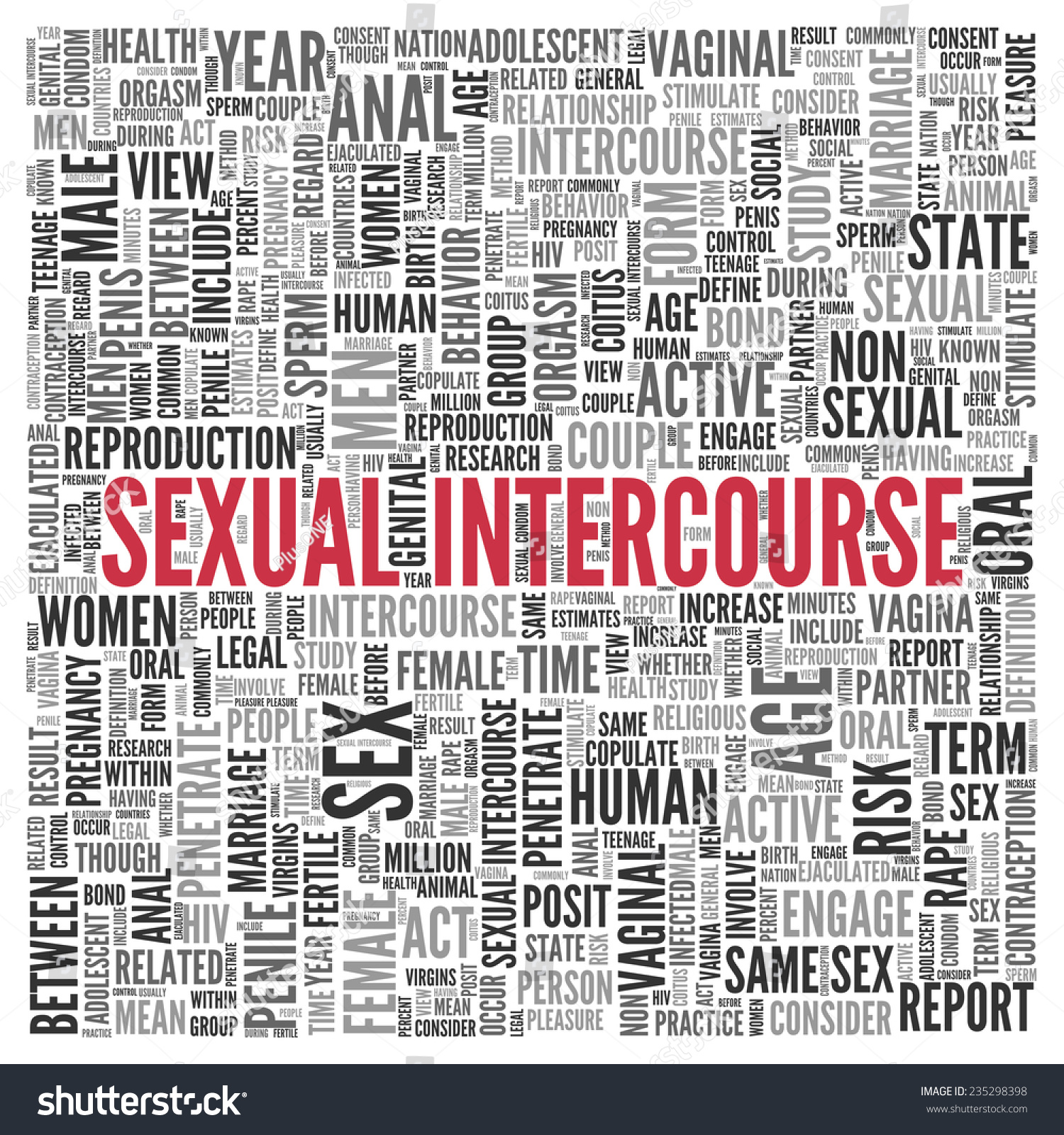 Close Red Sexual Intercourse Text Center Stock Illustration 235298398