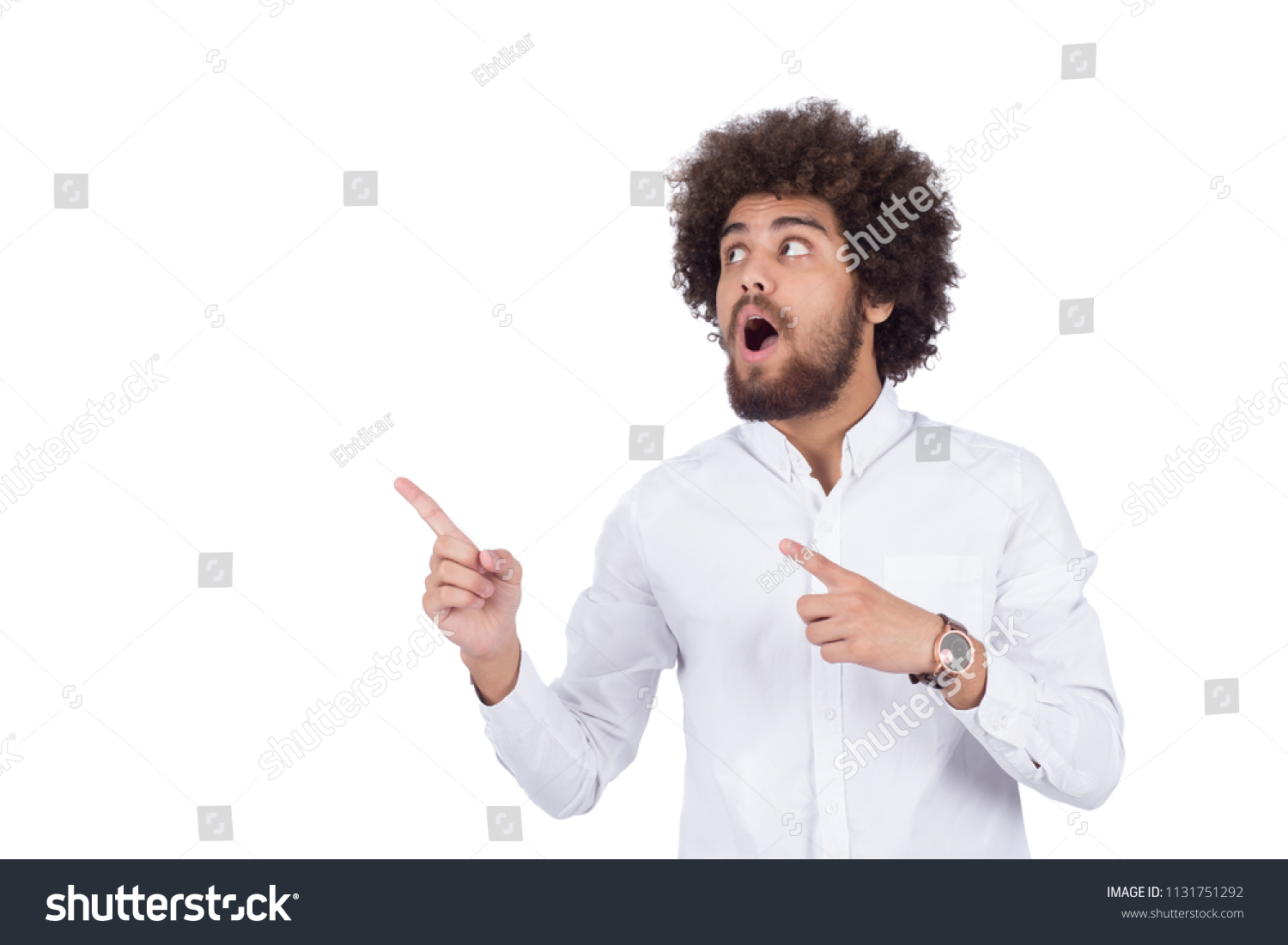 Closeup Shot Shocked Man Opens His Stock Photo Shutterstock