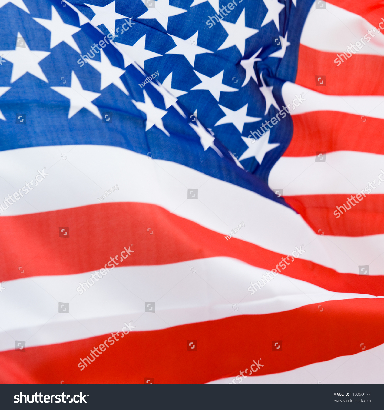 Close-Up Shot Of Wavy American Flag. Stock Photo 110090177 : Shutterstock