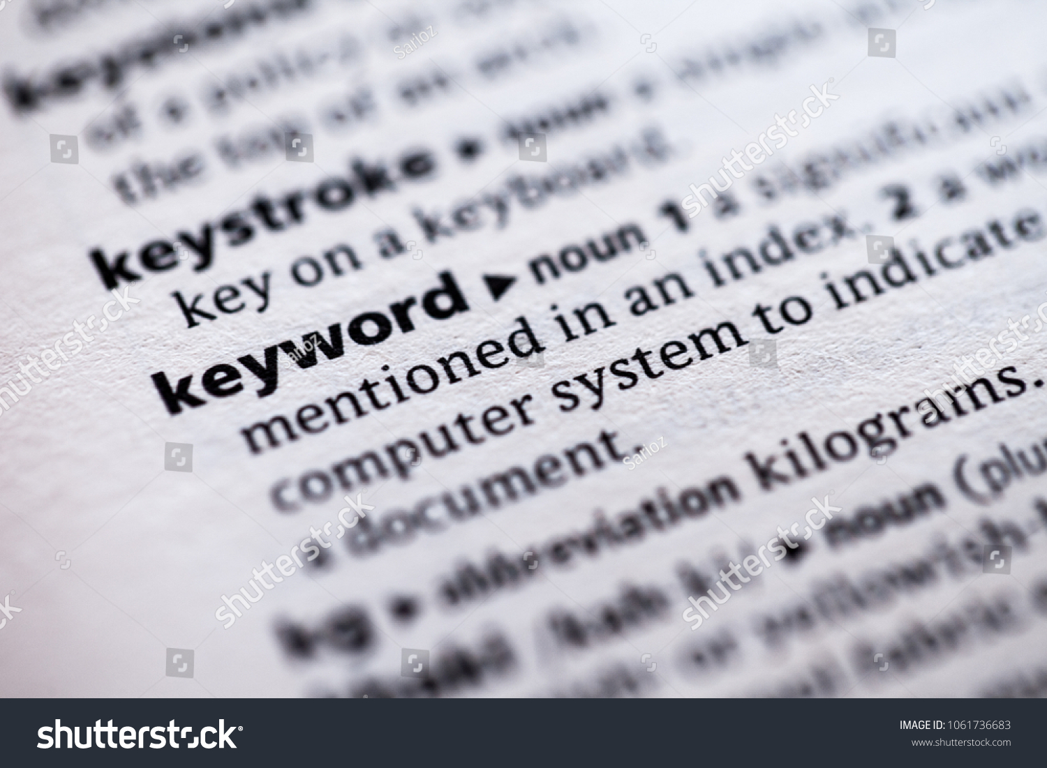 Close Dictionary Definition Keyword Stock Photo Edit Now