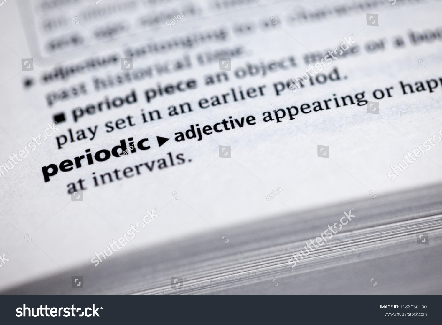 Close Dictionary Definition Periodic Stock Photo Edit Now