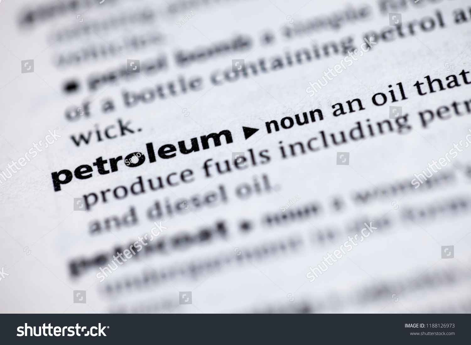 close dictionary definition petroleum stock photo (edit now