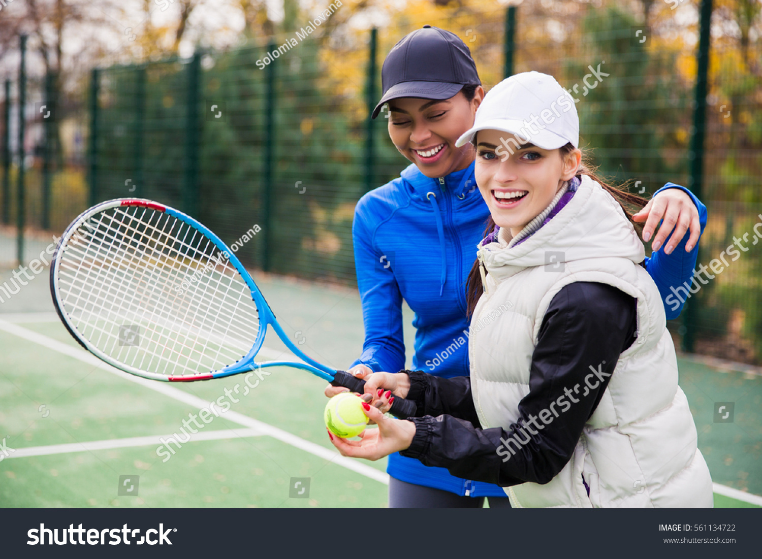 Close Two Attractive Female Tennis Players Stock Photo Edit Now