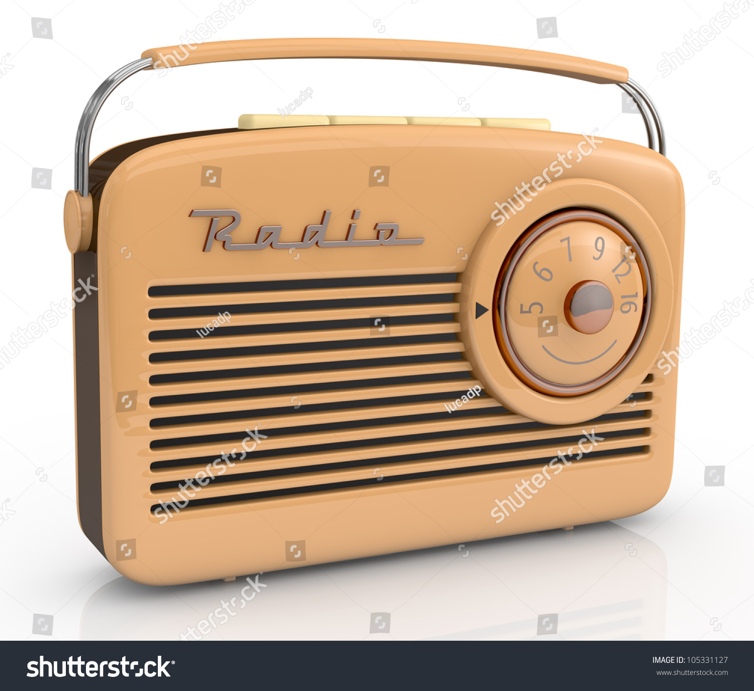 Close Up View Of One Beautiful Vintage Radio (3d Render) Stock Photo ...