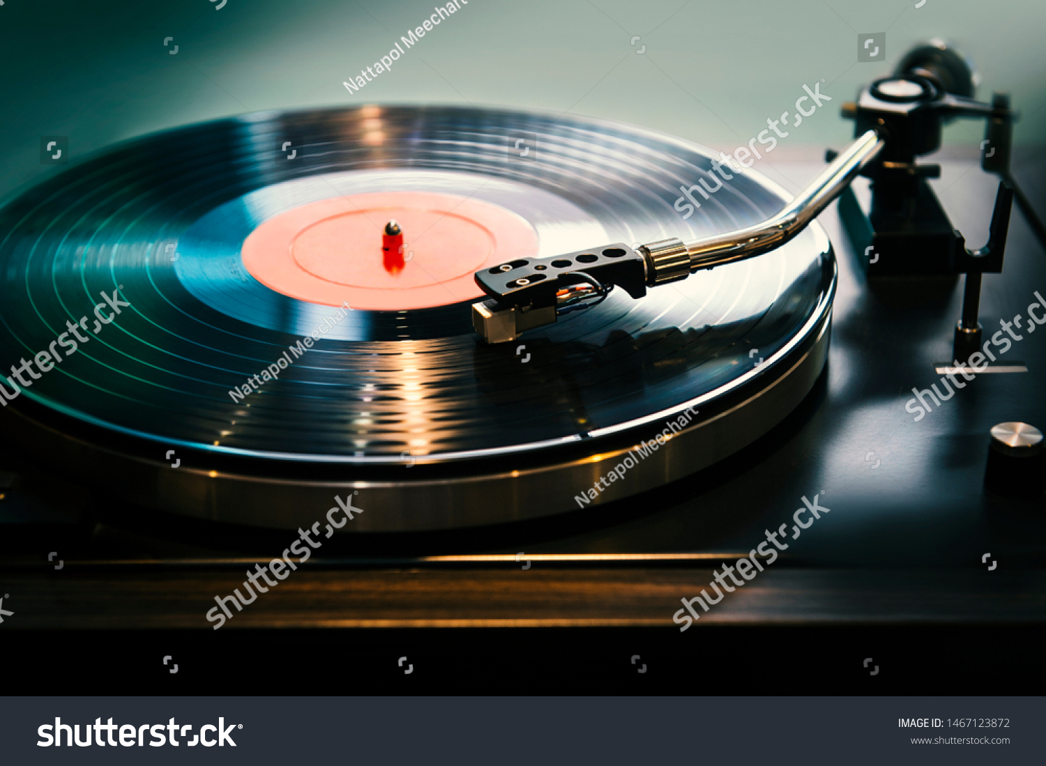 Closeup Vintage Record Player While Playing Stock Photo Edit Now