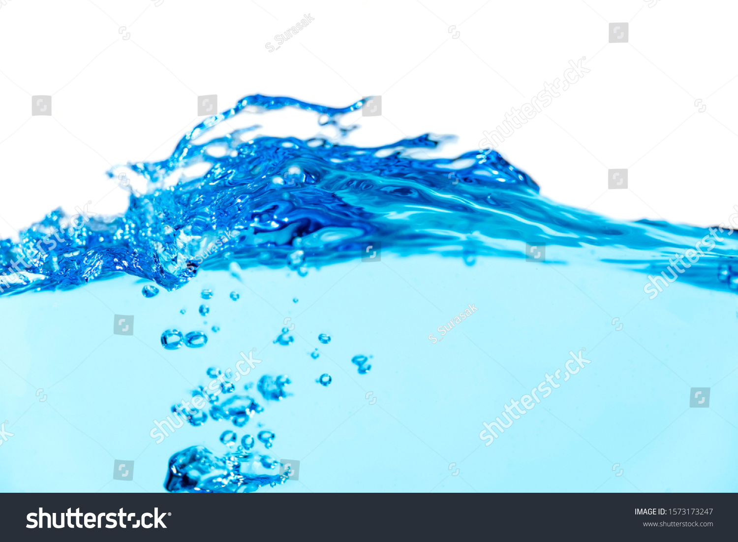 Close Wave Blue Water Splash Air Stock Photo 1573173247 | Shutterstock