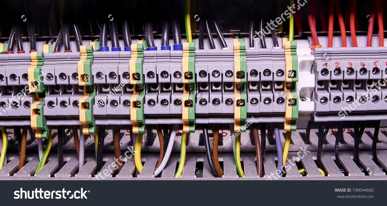 Closeup Wiring Connectors Terminal Block Industrial Stock Photo (Edit ...