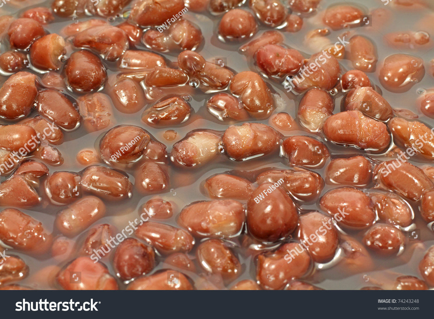 Close View Of Organic Cooked Aduki Beans In Liquid. Stock Photo ...