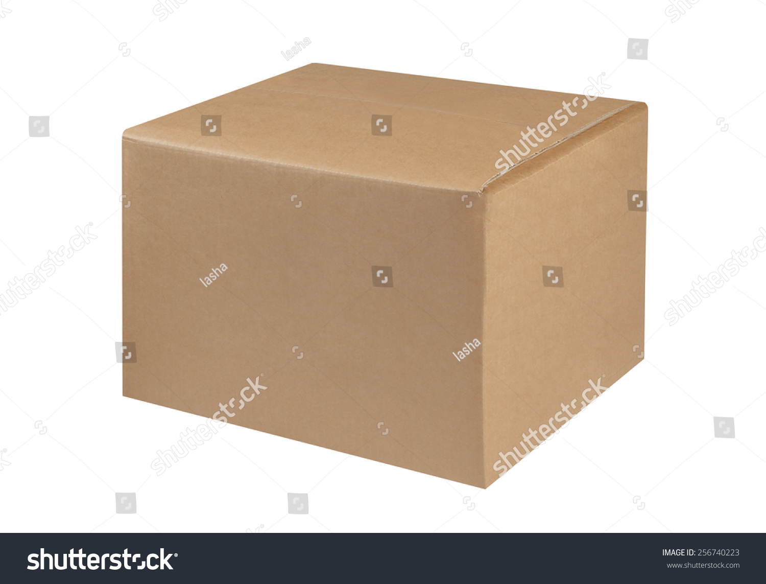 Closed Cardboard Box Taped Up And Isolated On A White Background. Stock ...