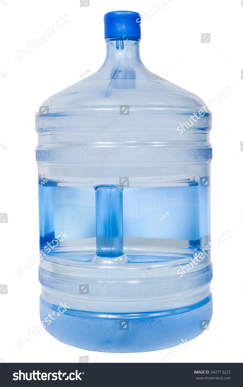 Closed Full 19 Liters Plastic Bottle With Drinking Water Isolated On ...