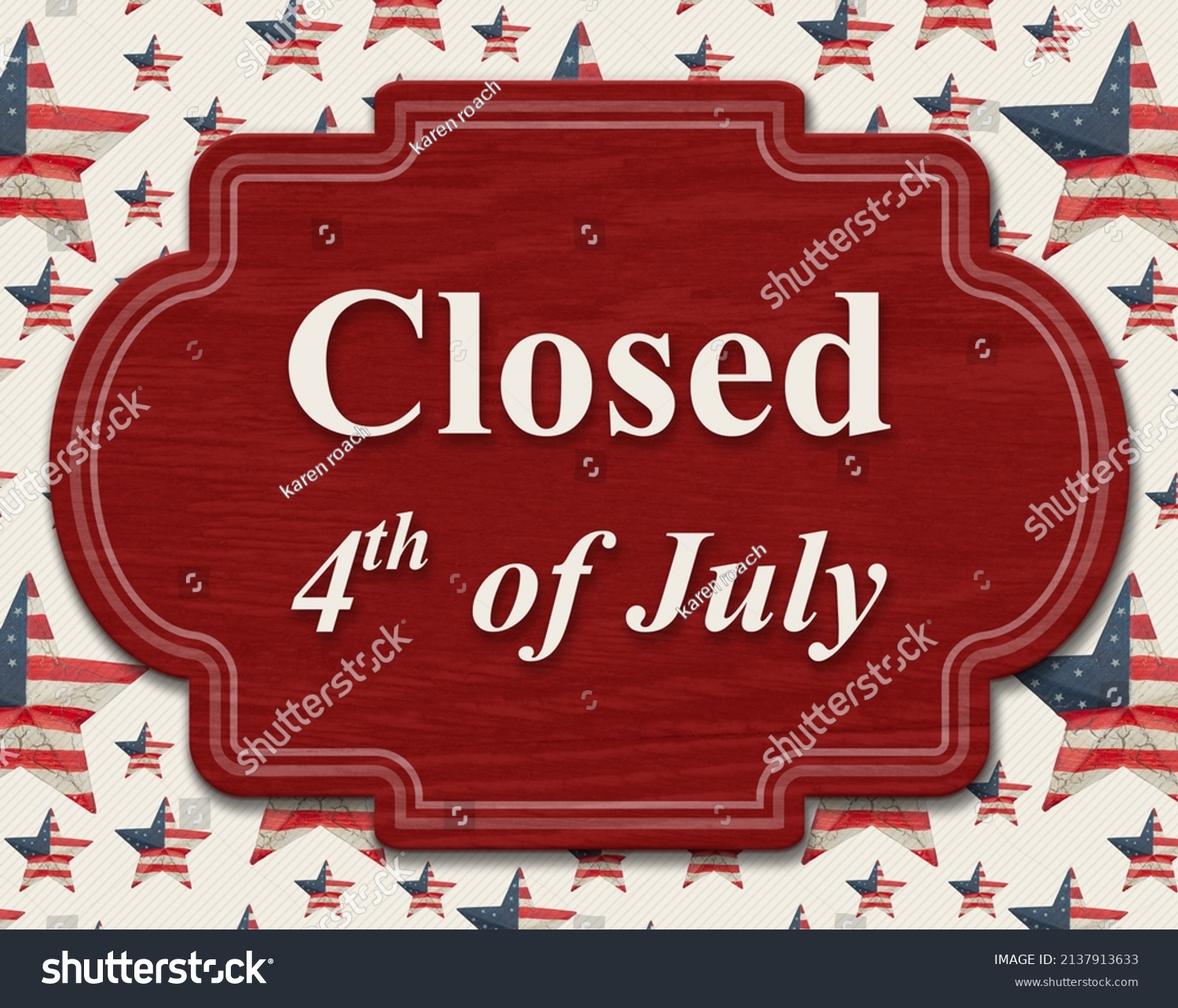 Closed 4th July Sign Retro Red Stock Illustration 2137913633 Shutterstock