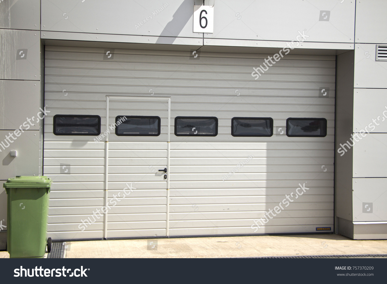 Closed White Metal Gates Garage Warehouse Stock Photo Edit Now