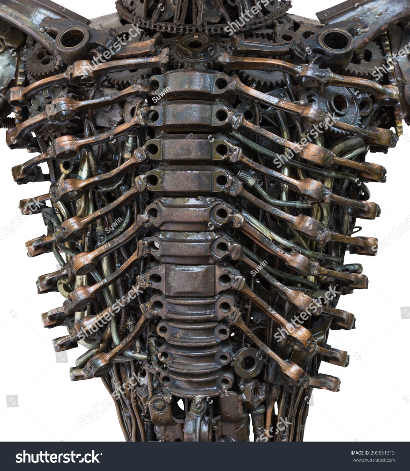 Closeup Body Metallic Robot Made Auto Stock Photo 299851313 - Shutterstock