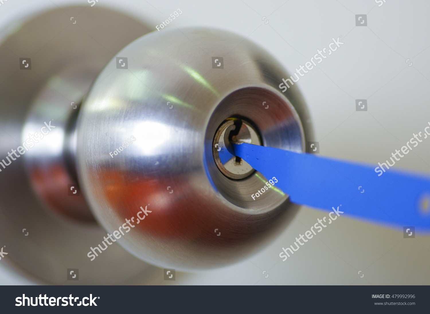 Closeup Hands Locksmith Using Pick Tools Stock Photo Edit