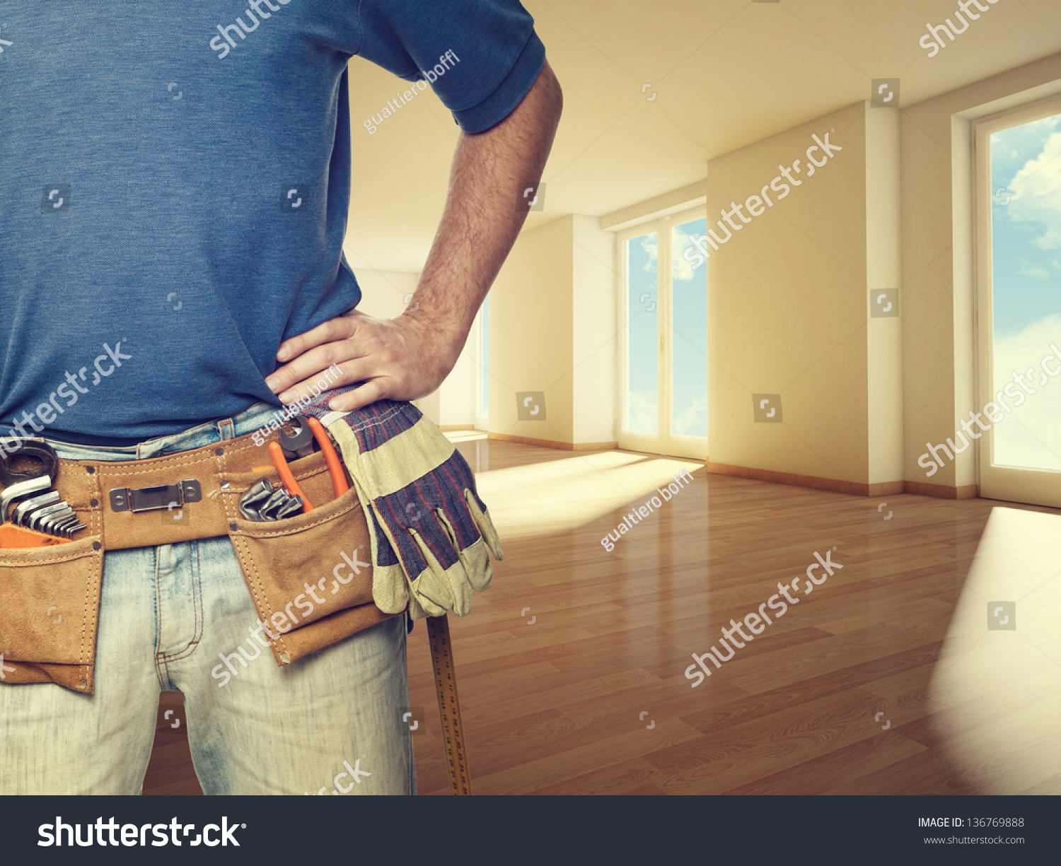 Closeup Image Handyman Home Stock Photo 136769888 Shutterstock