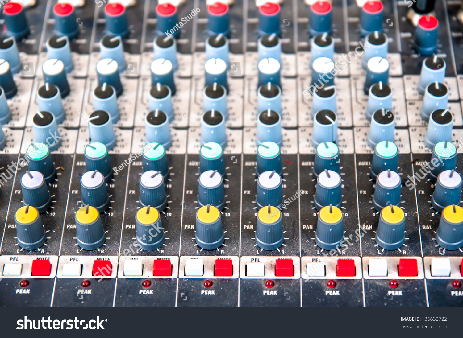 Closeup Microphone Control Panel Device Stock Photo (Edit Now) 136632722