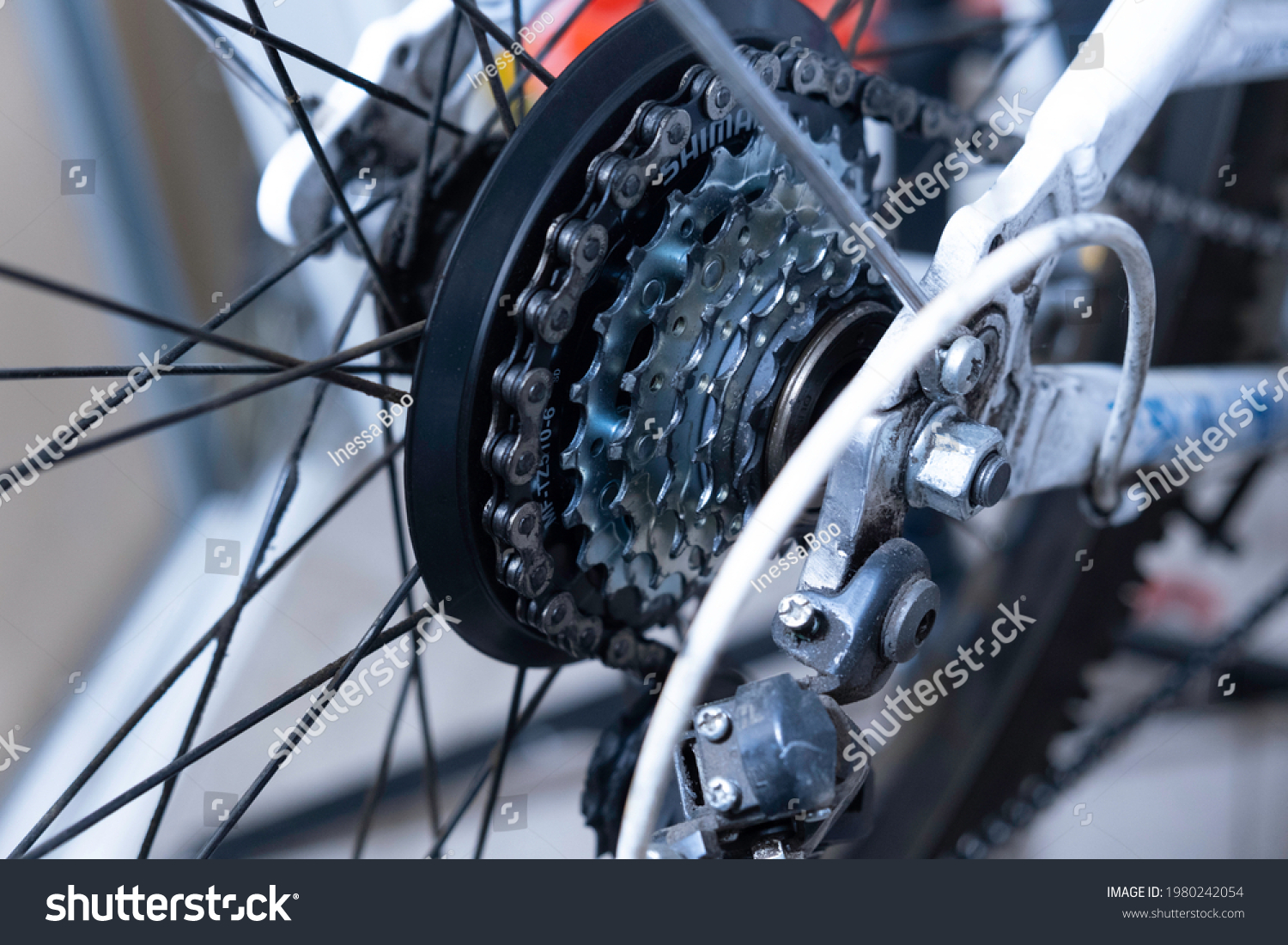 Closeup Bicycle Gears Mechanism Chain On Stock Photo 1980242054 ...