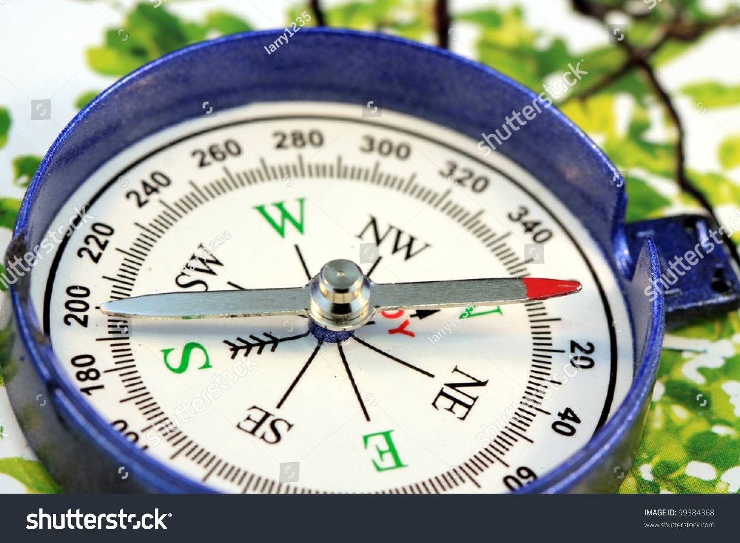 Closeup Of A Blue Compass For Navigational Purpose Or To Show Direction ...