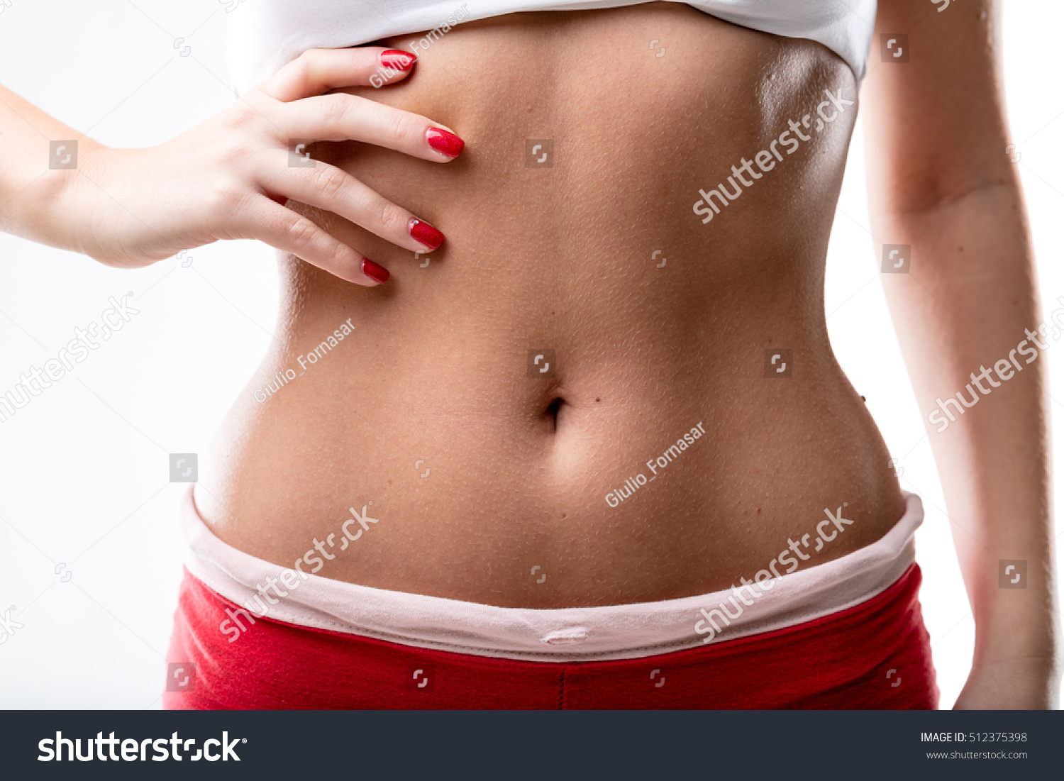 Closeup Good Shaped Womans Flat Belly Stock Photo 512375398 Shutter