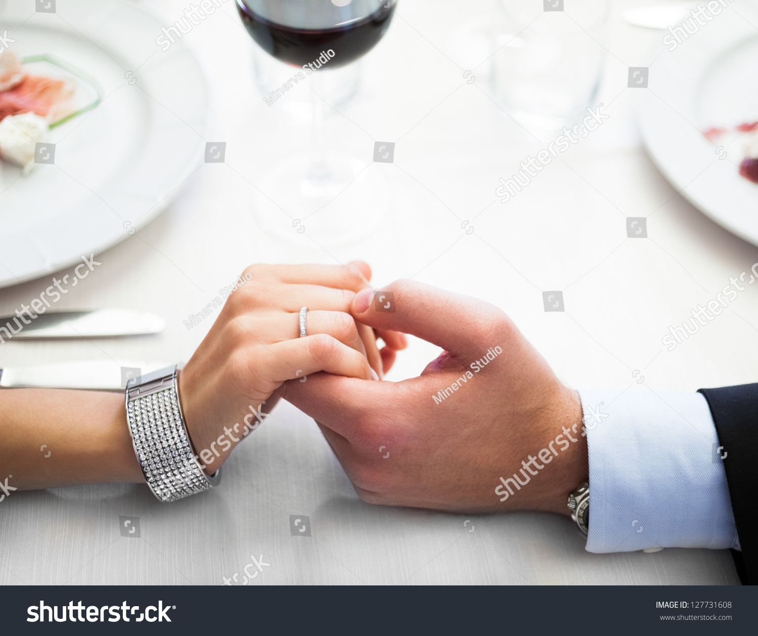 Closeup Man Holding His Girlfriends Hand Stock Photo (Edit Now) 127731608