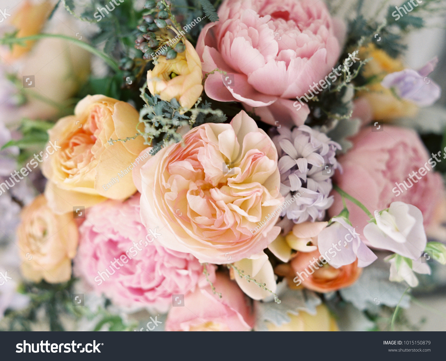 Closeup Pastel Colored Wedding Bouquet Pink Stock Photo Edit Now 1015150879